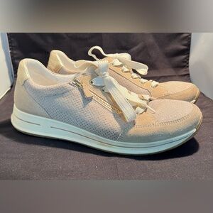Ara Beige Lace-Up Sneakers